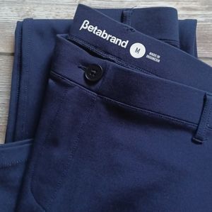 Betabrand Classic Straight Leg Yoga Dress Pant Navy Blue size Medium